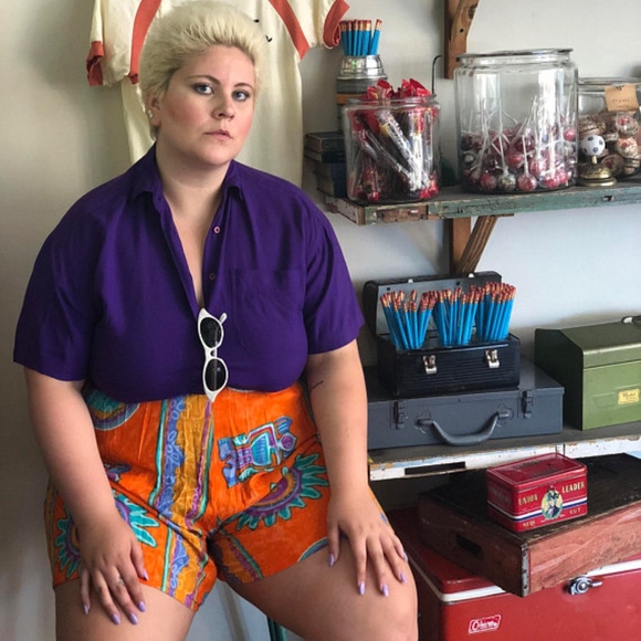 Vintage 1980's High-Waisted Elastic Waist Shorts - Picture 1 of 5